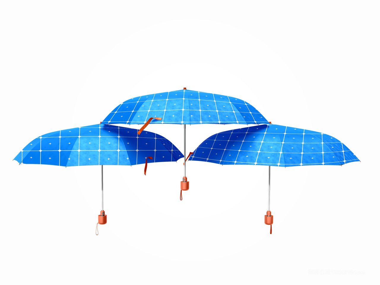 蓝色雨伞样机