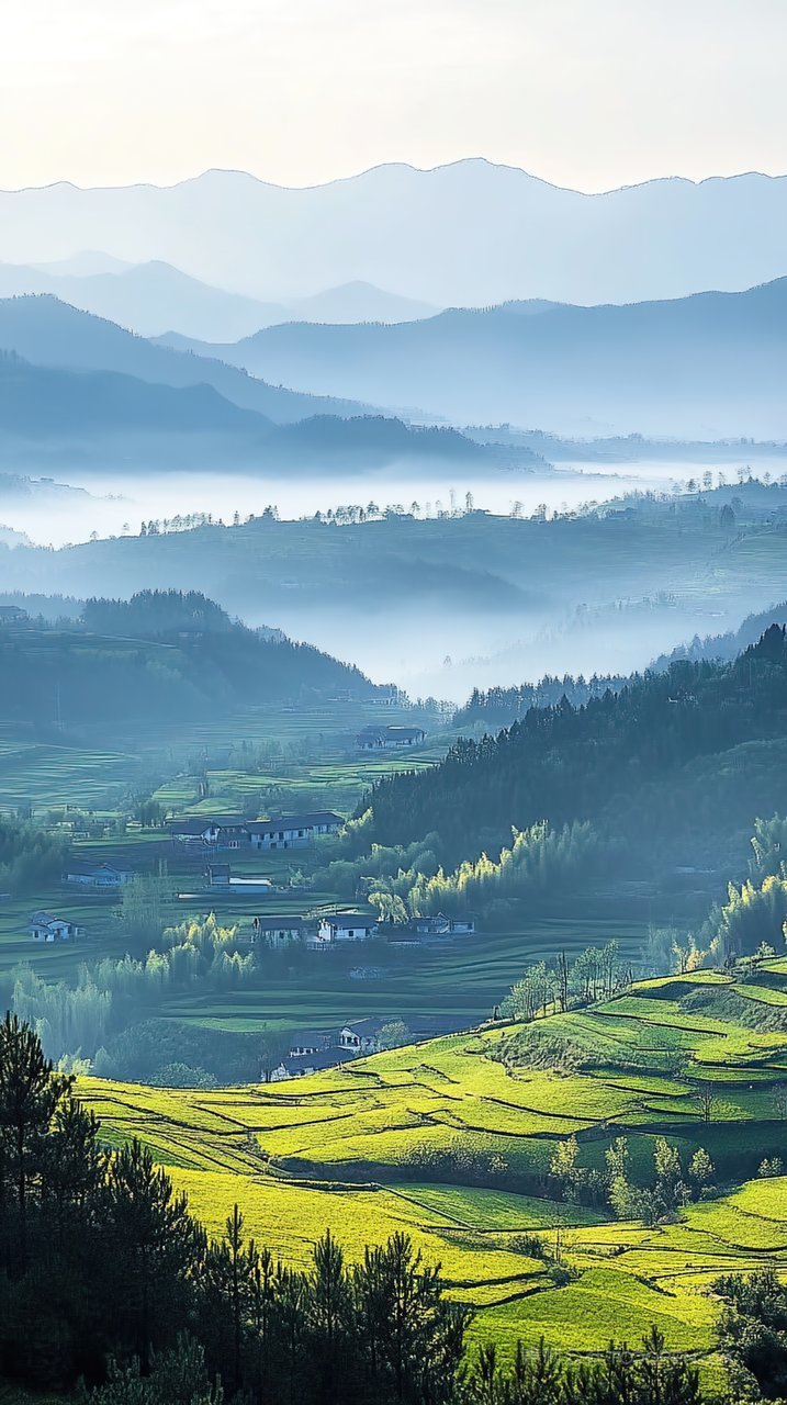 唯美意境景观山峰景色群山风景天空