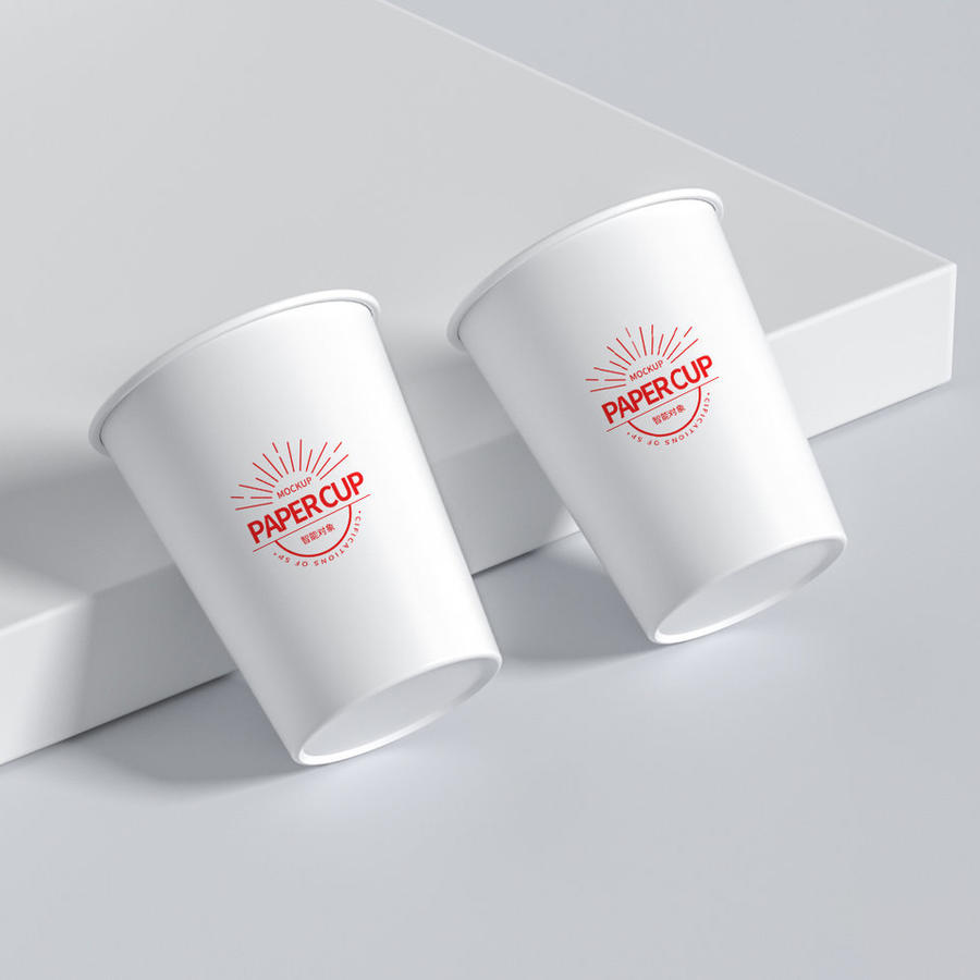 简约纸杯logo样机