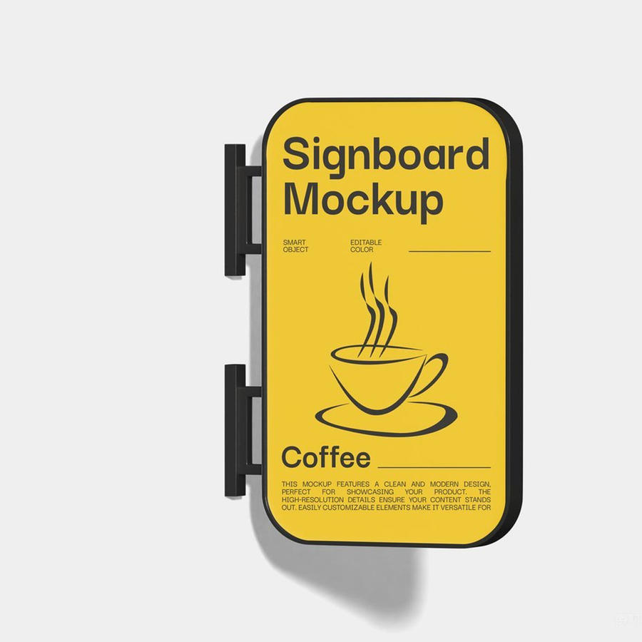 咖啡店铺招牌样机
