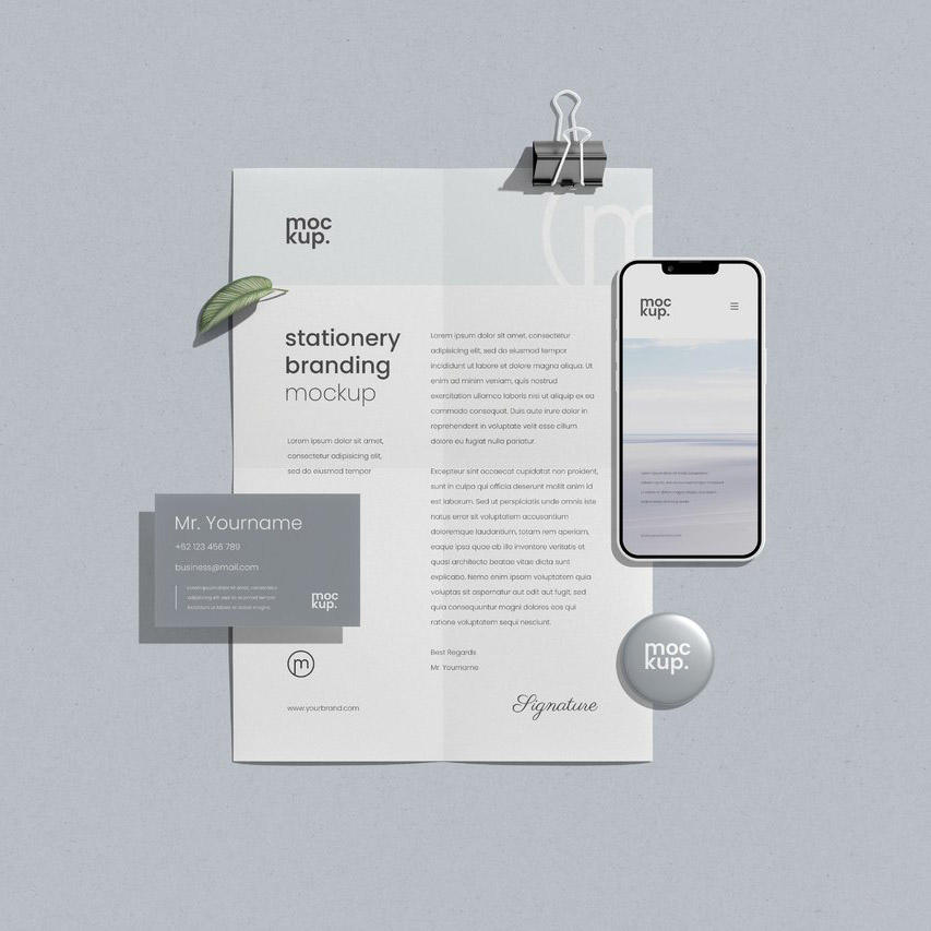 办公信纸a4纸信封高级办公样机 (3)