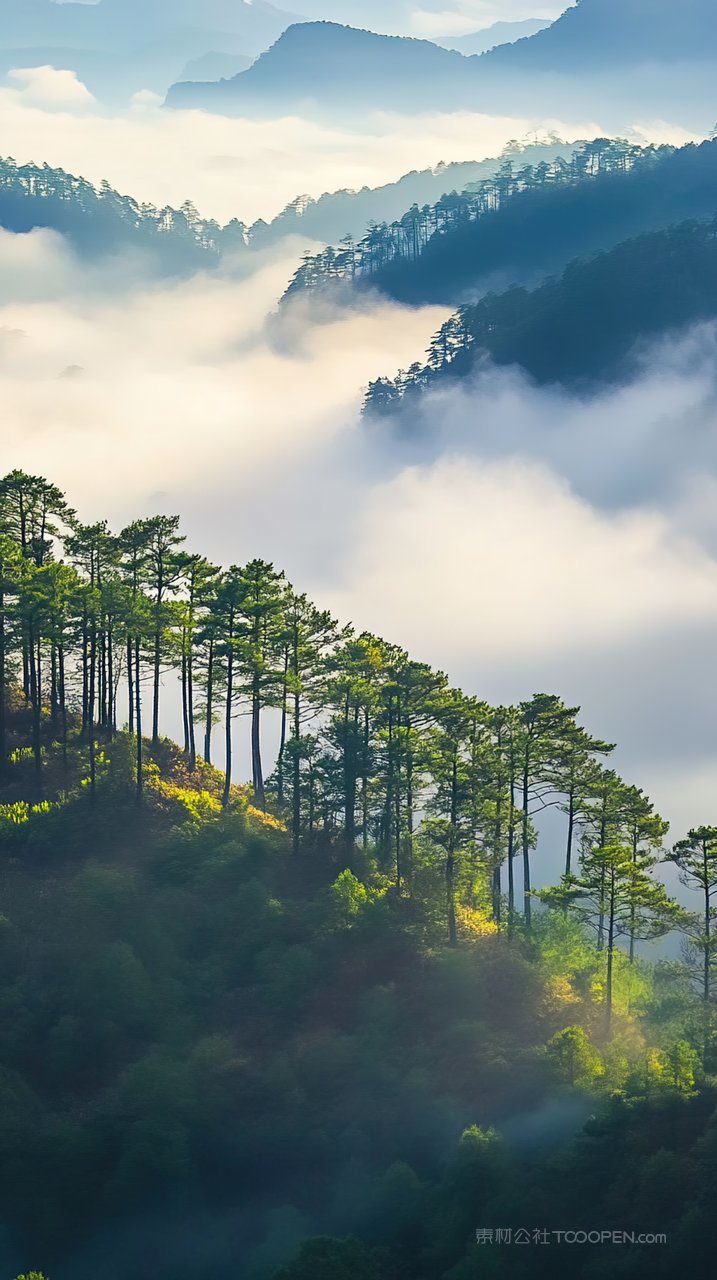 唯美意境景观群山风景山峰天空自然