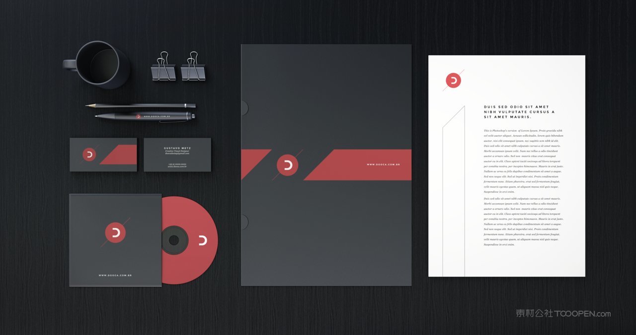 黑色高档精致CD文件夹名片办公用品品牌vi贴图