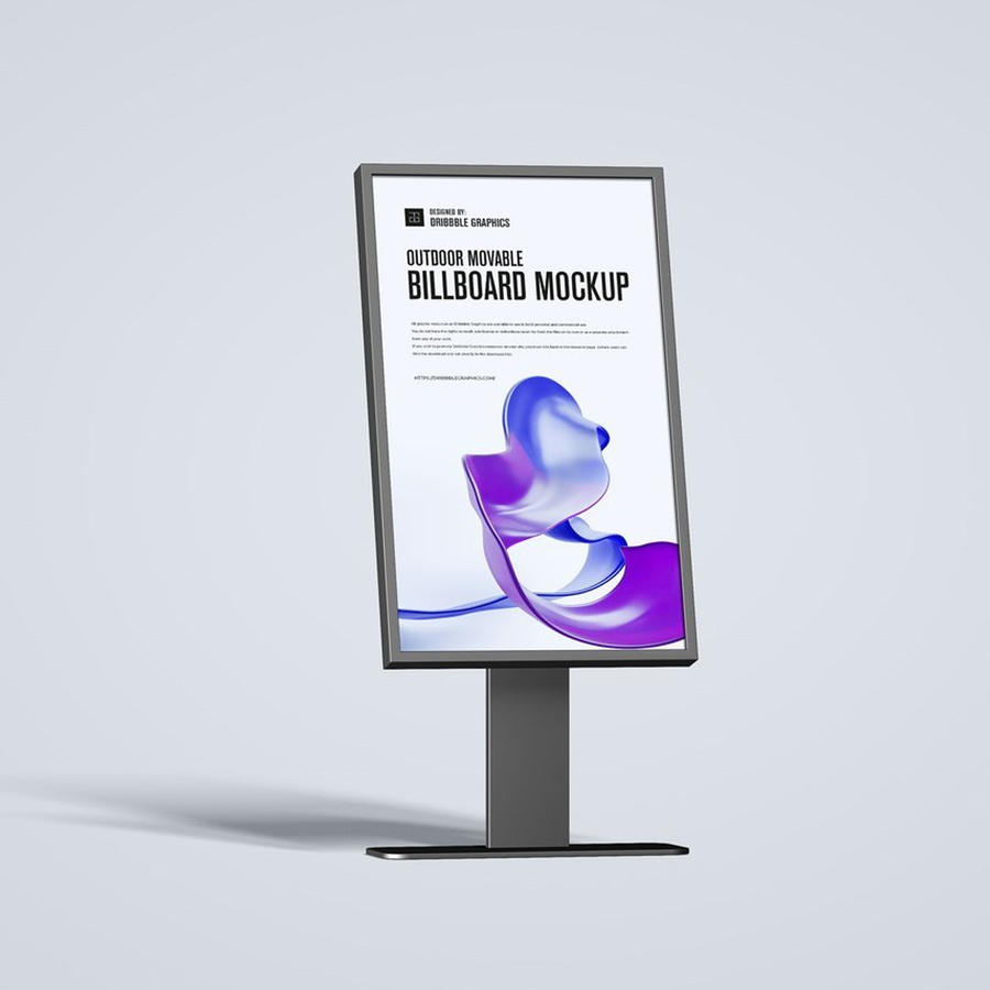 户外移动广告牌样机