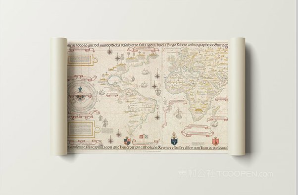 展开的地图样机