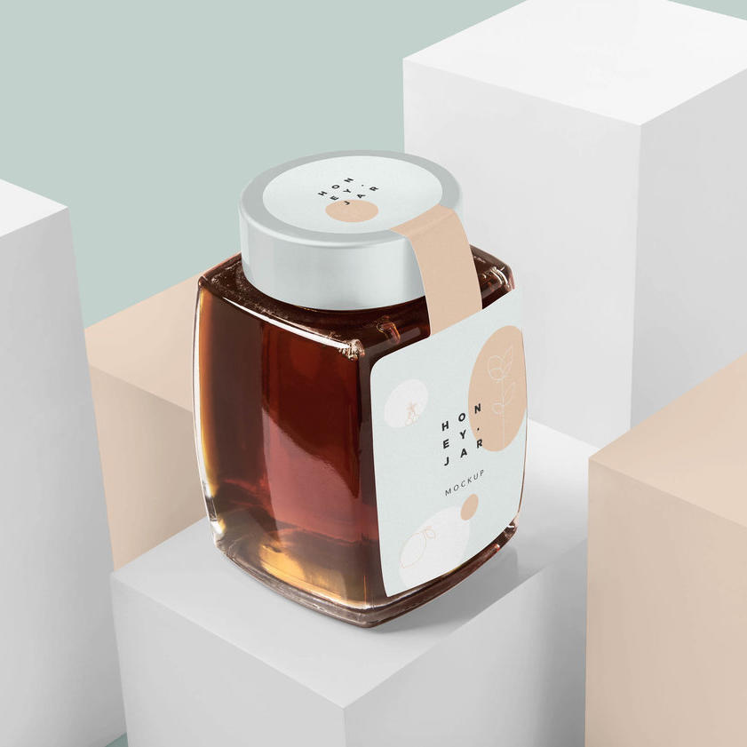 蜂蜜玻璃罐标签样机
