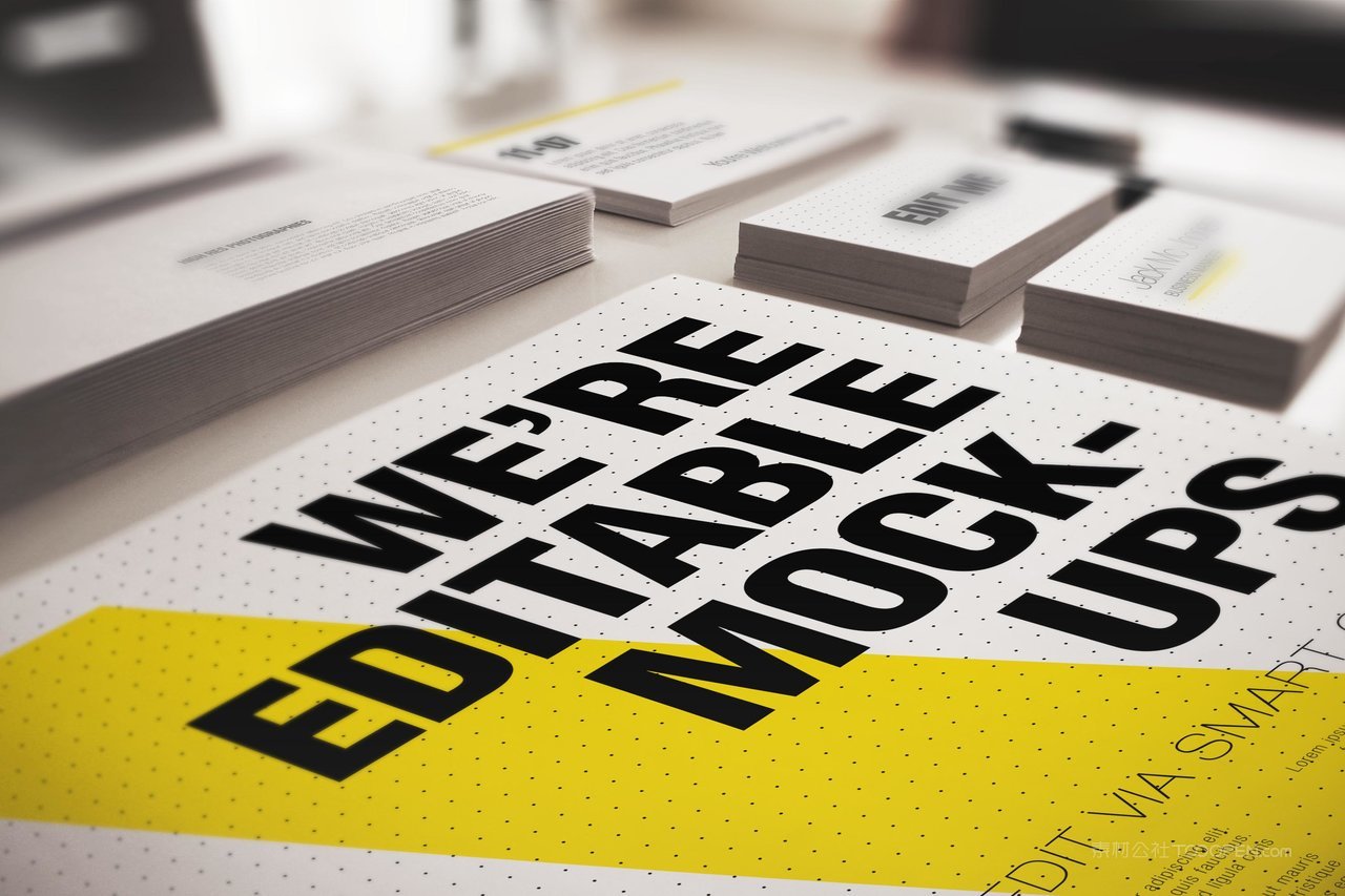 【1271期】柠檬黄公司办公品牌vi样机 (1)