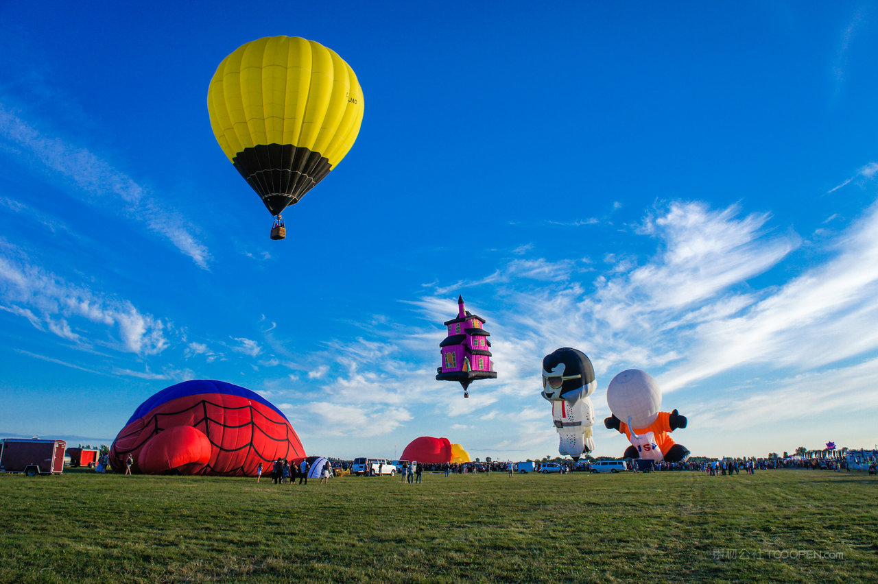 加拿大小镇的热气球节
