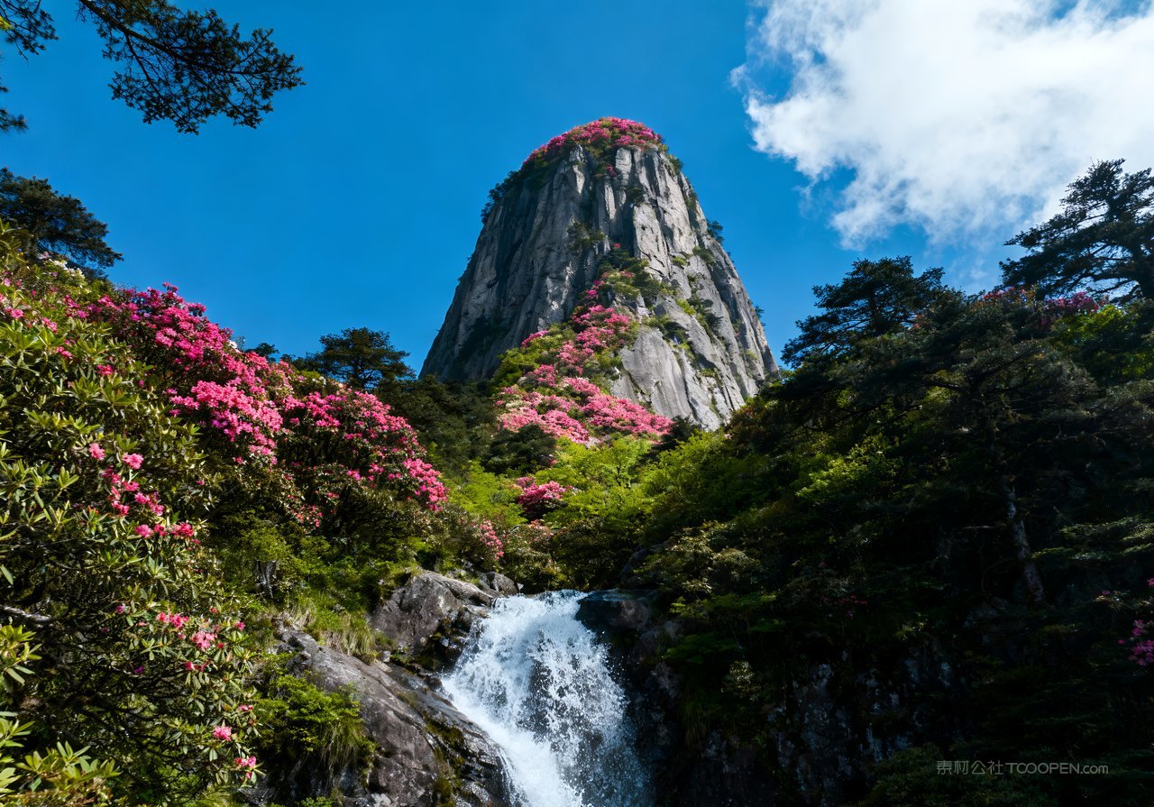 天空意境风景河流山峰唯美春天山水
