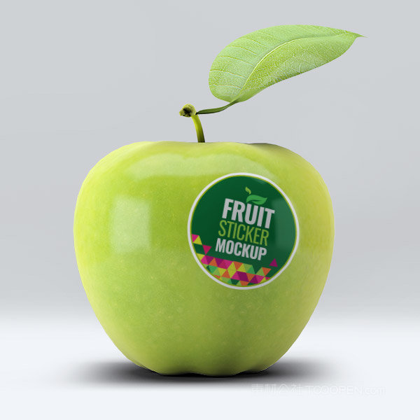苹果水果贴纸样机