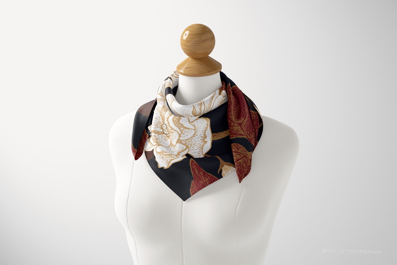 丝绸围巾围脖面料布料印花图案设计展示效果图psd设计素材 (6)