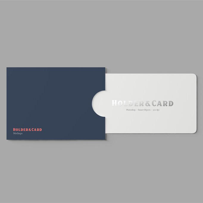 专业个性的礼品卡设计展示样机