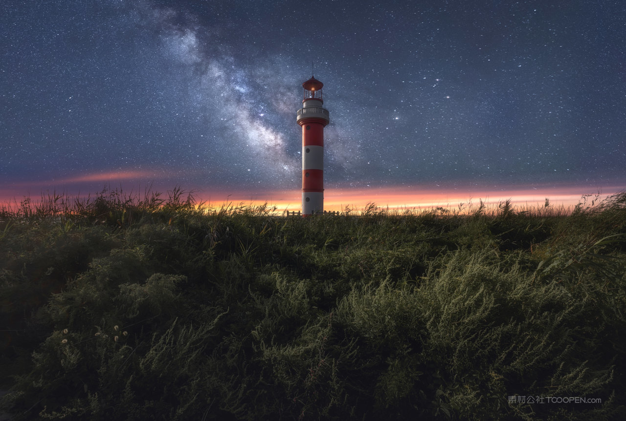 灯塔风光风景画图片