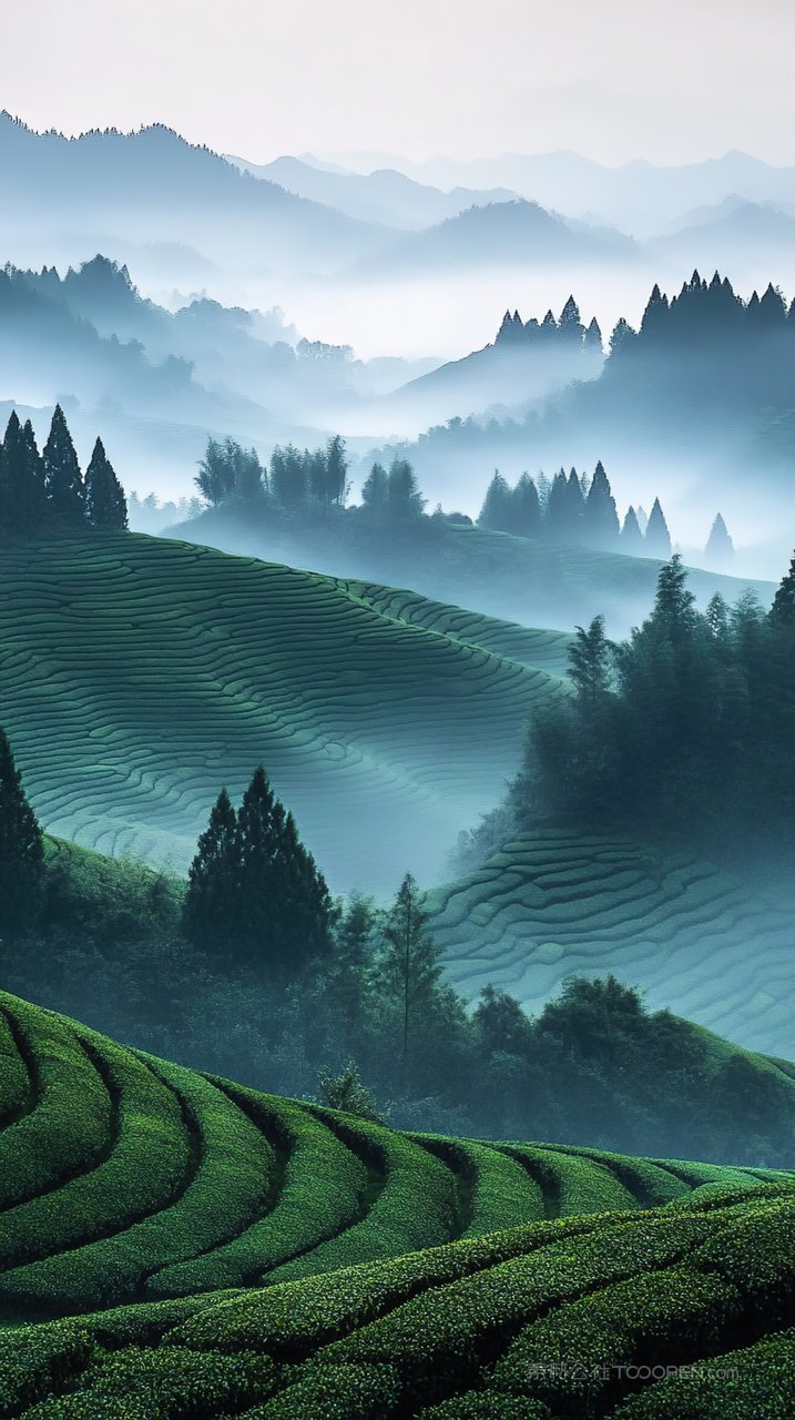 山峰意境唯美风景景色天空群山景观