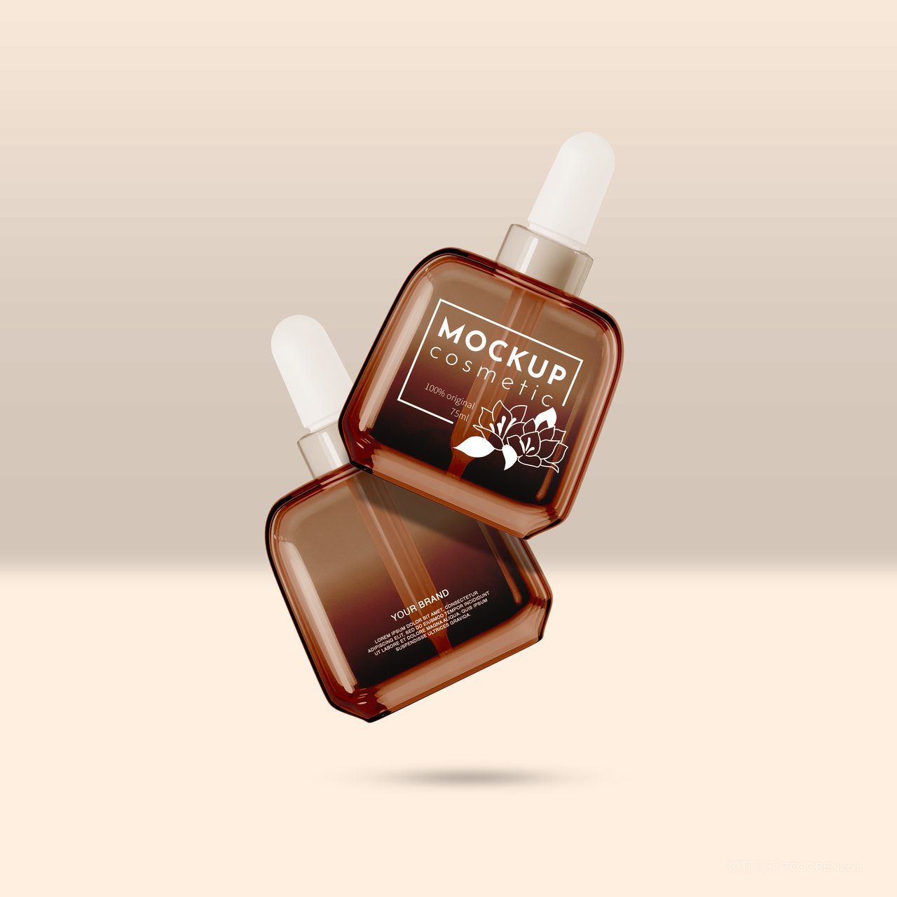 方形移液管玻璃瓶样机