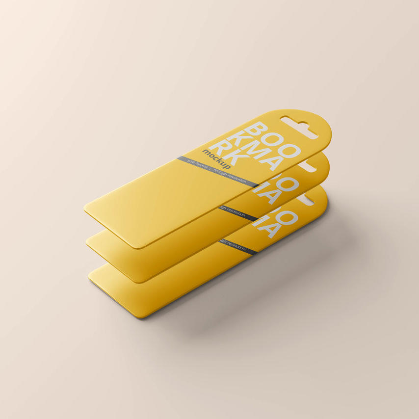 时尚书签标签样机