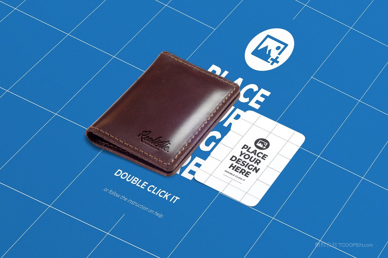 黑色皮革卡夹样机