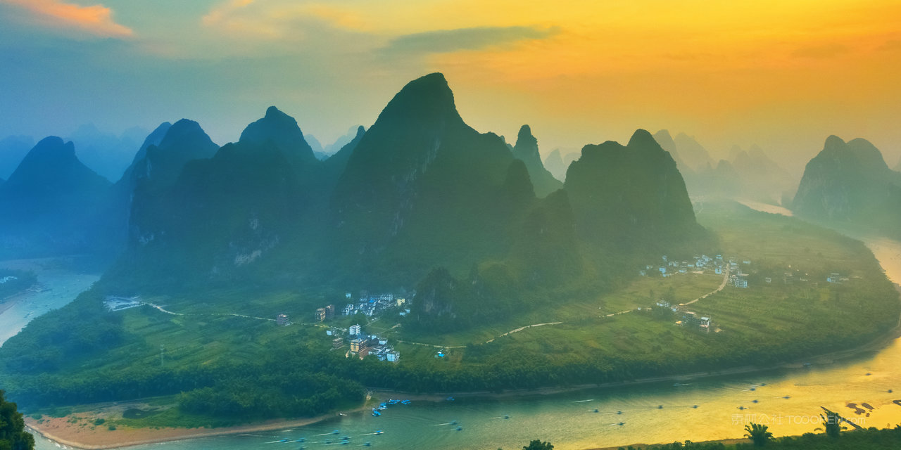 桂林山水风景画图片