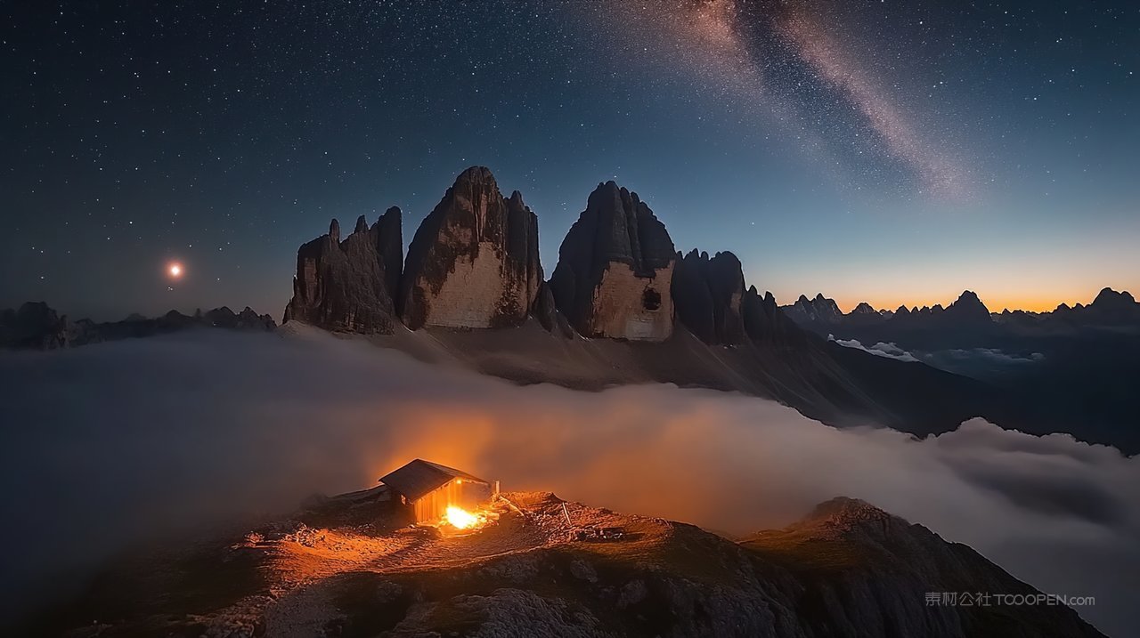 山峰群山山脉唯美天空自然景观景色风景宁静