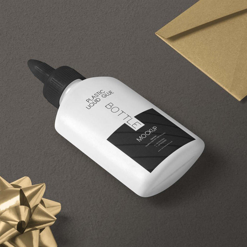 扁平椭圆形胶水瓶样机