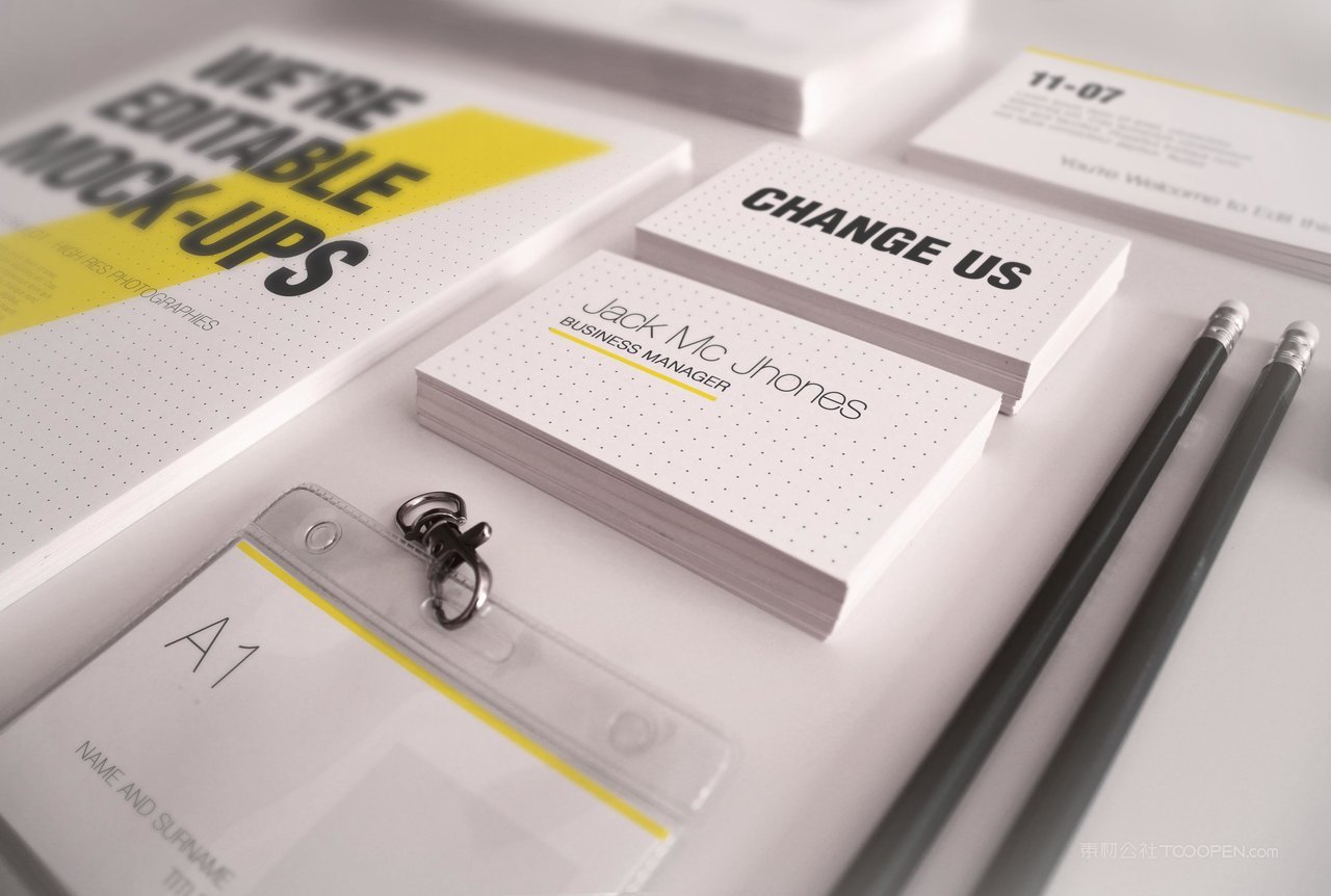 【1271期】柠檬黄公司办公品牌vi样机 (3)