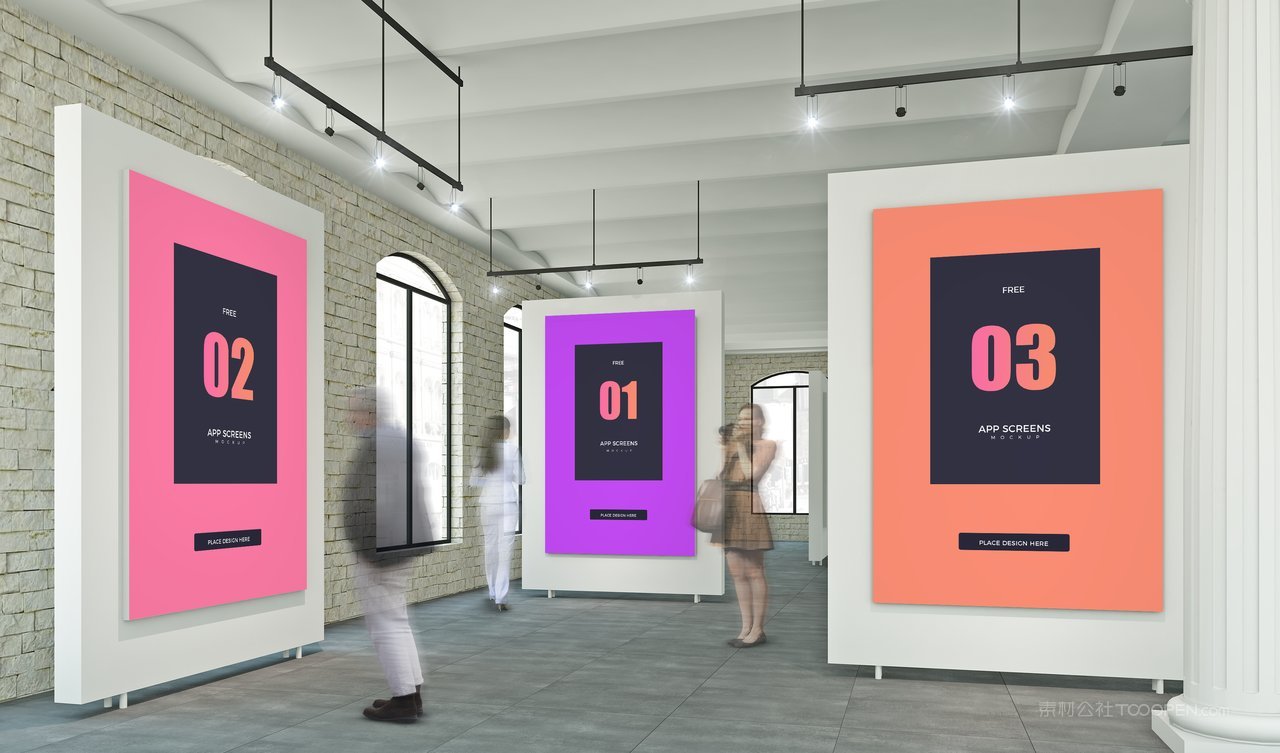 【1275期】渐变紫展厅展会海报样机 (21)