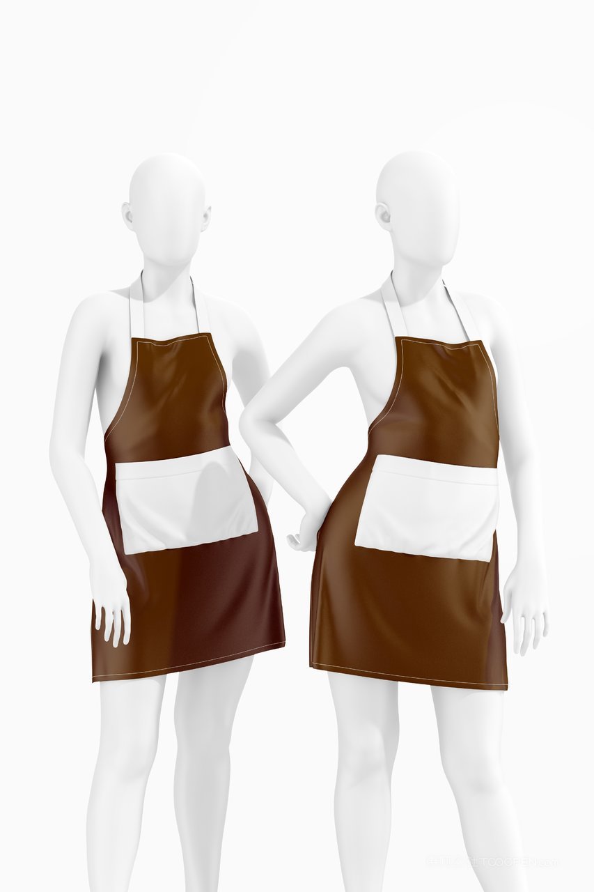 【1538期】3d人偶模特服务员围裙样机 (1)