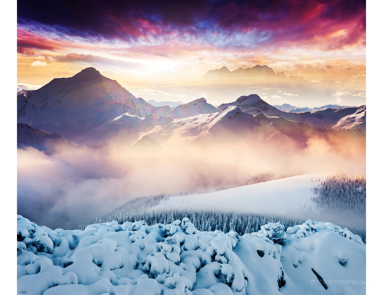 唯美雪山雪景高清图片