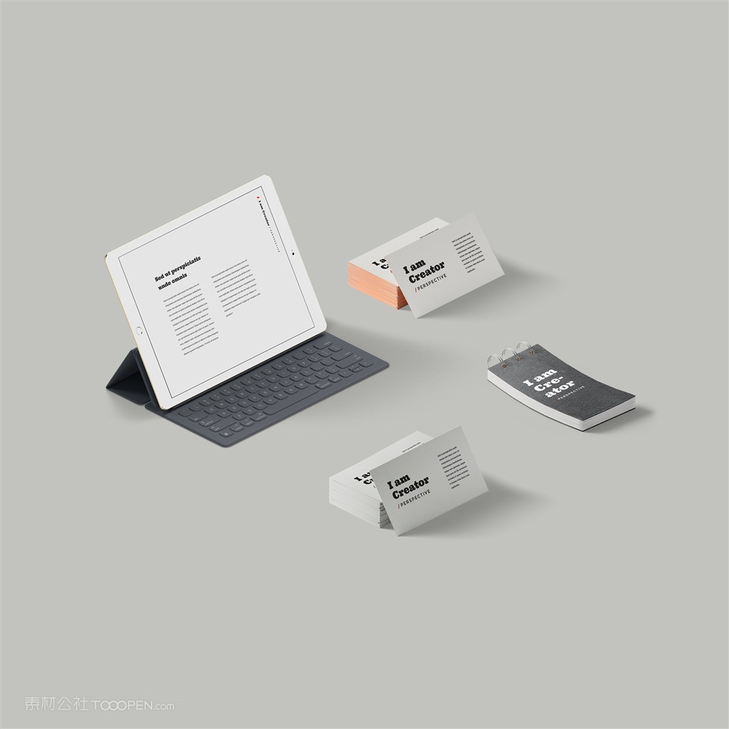 名片平板办公用品样机素材