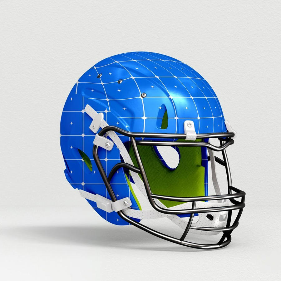 橄榄球头盔样机
