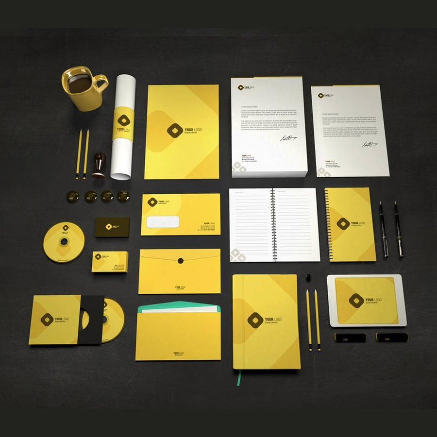 【1271期】柠檬黄公司办公品牌vi样机 (23)