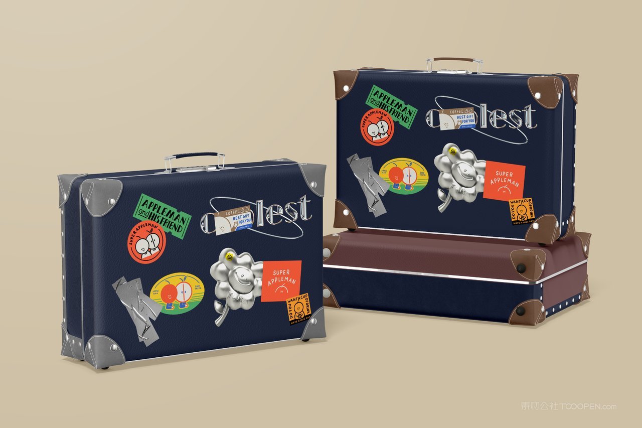 【1637期】复古手提行李箱样机 (1)