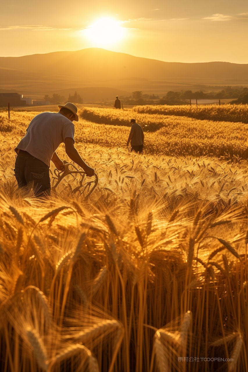 金黄色成熟的小麦麦田粮食谷物