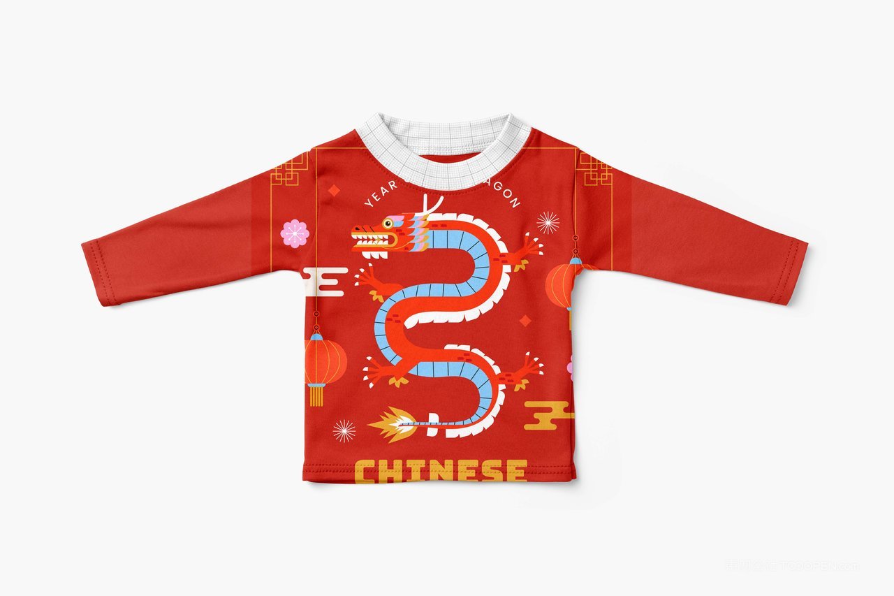 【1387期】2024龙年中国红婴幼儿服装样机 (3).tif