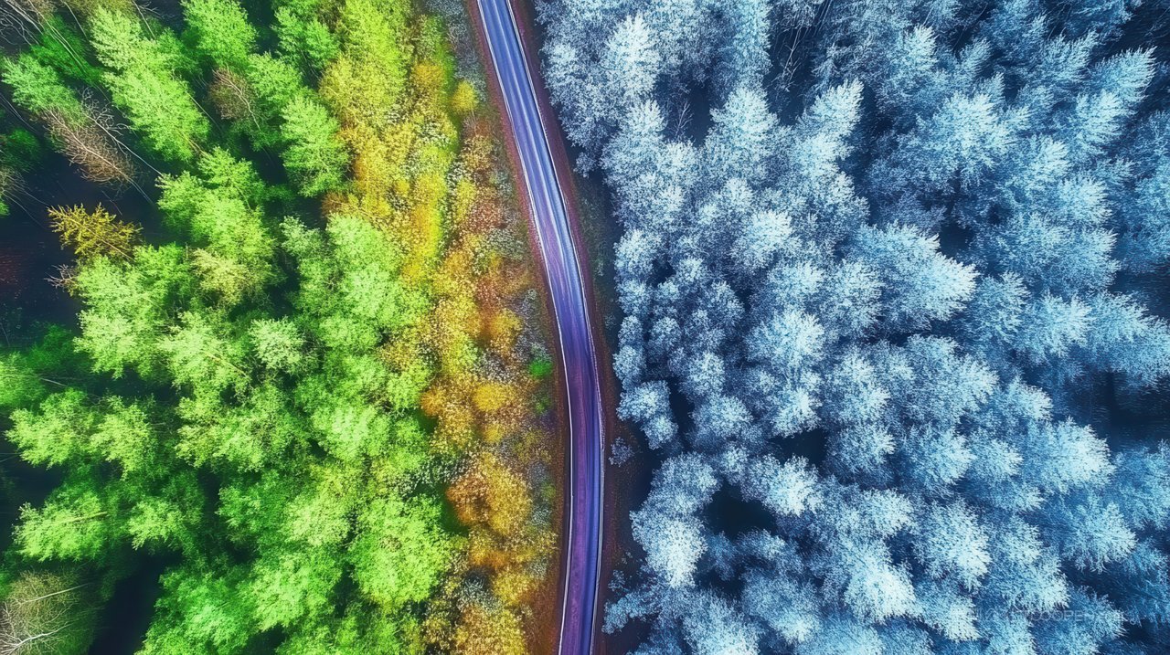 唯美冬季雪景冬天自然雪地景色风景