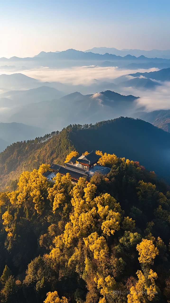 山峰群山唯美景观风景自然山脉意境