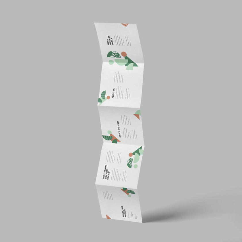 方形五折页宣传单样机