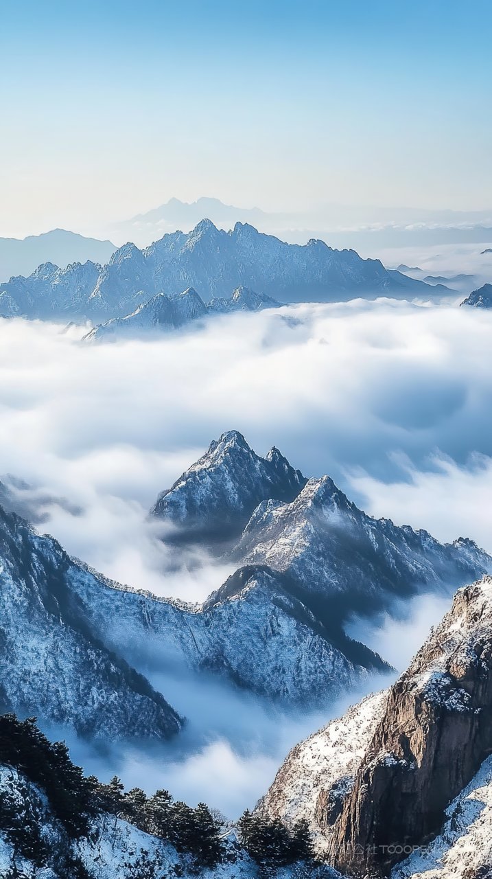 唯美群山天空景观意境山峰风景