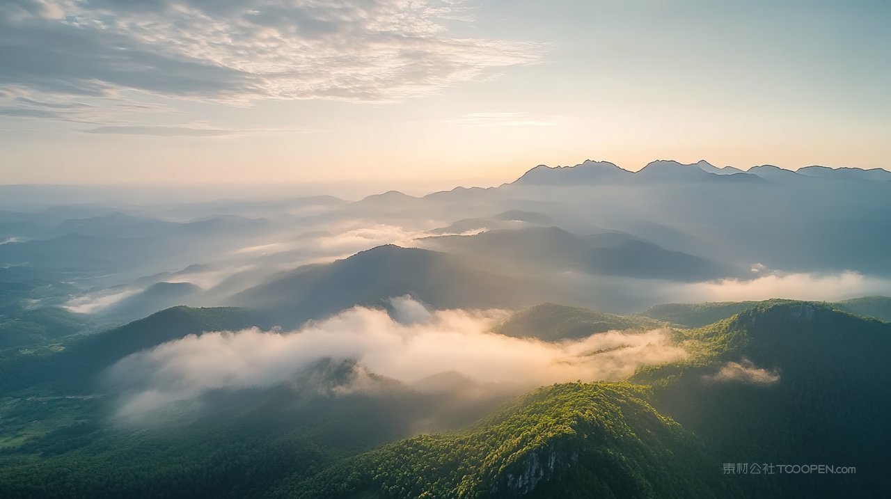 山脉山峰宁静景色天空自然唯美群山景观风景