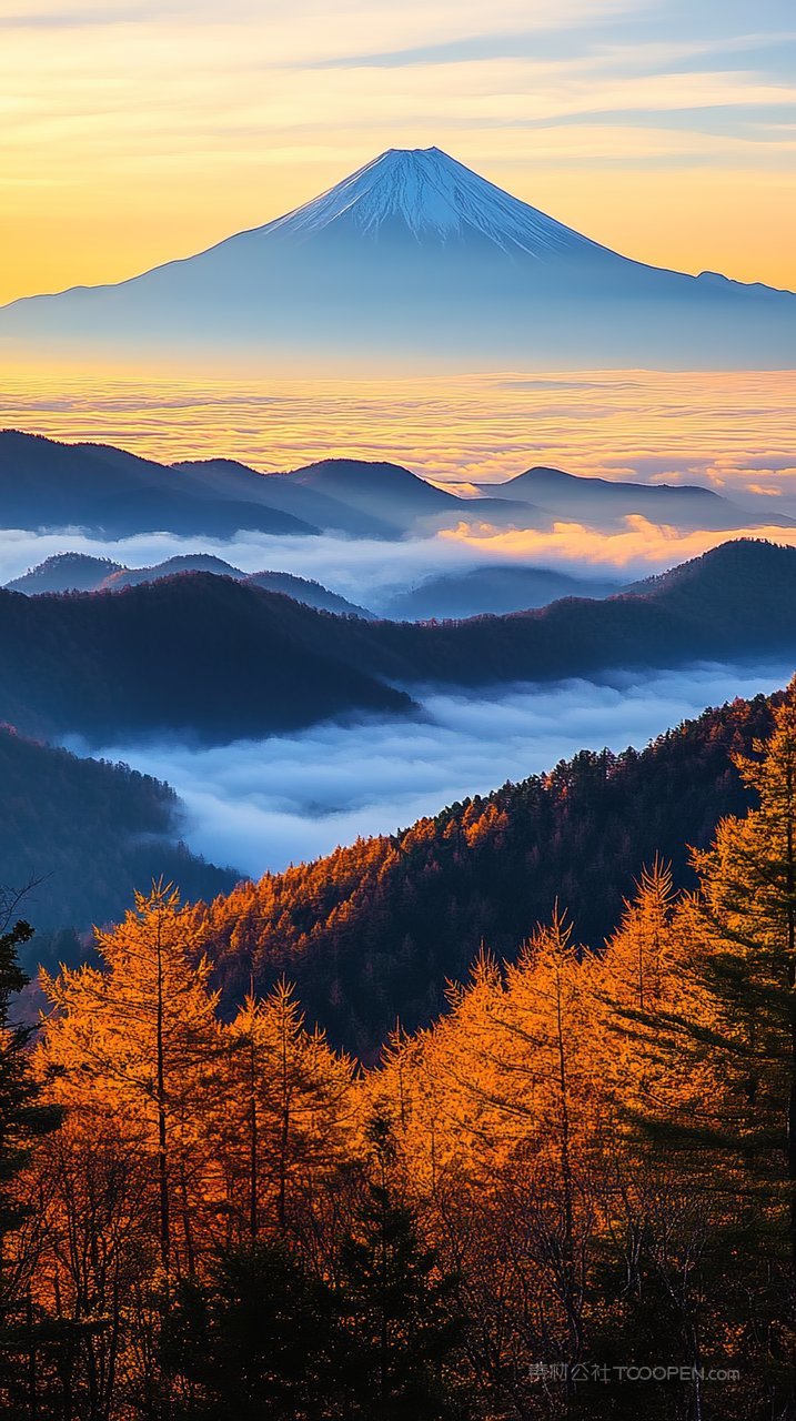 山峰天空意境唯美自然景观群山风景