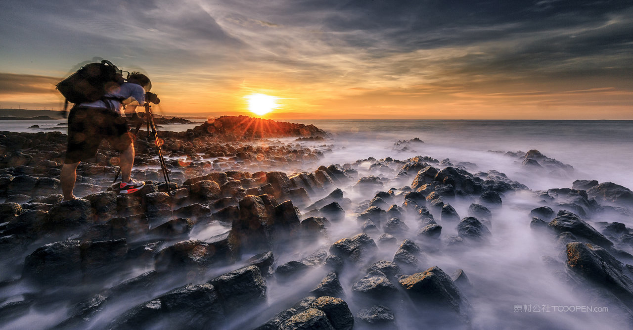 火山口风景画图片