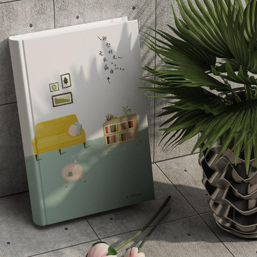 阴影书籍封面替换样机