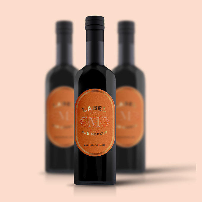 红酒包装标签展示样机模板