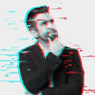 双色故障艺术效果照片智能模板素材