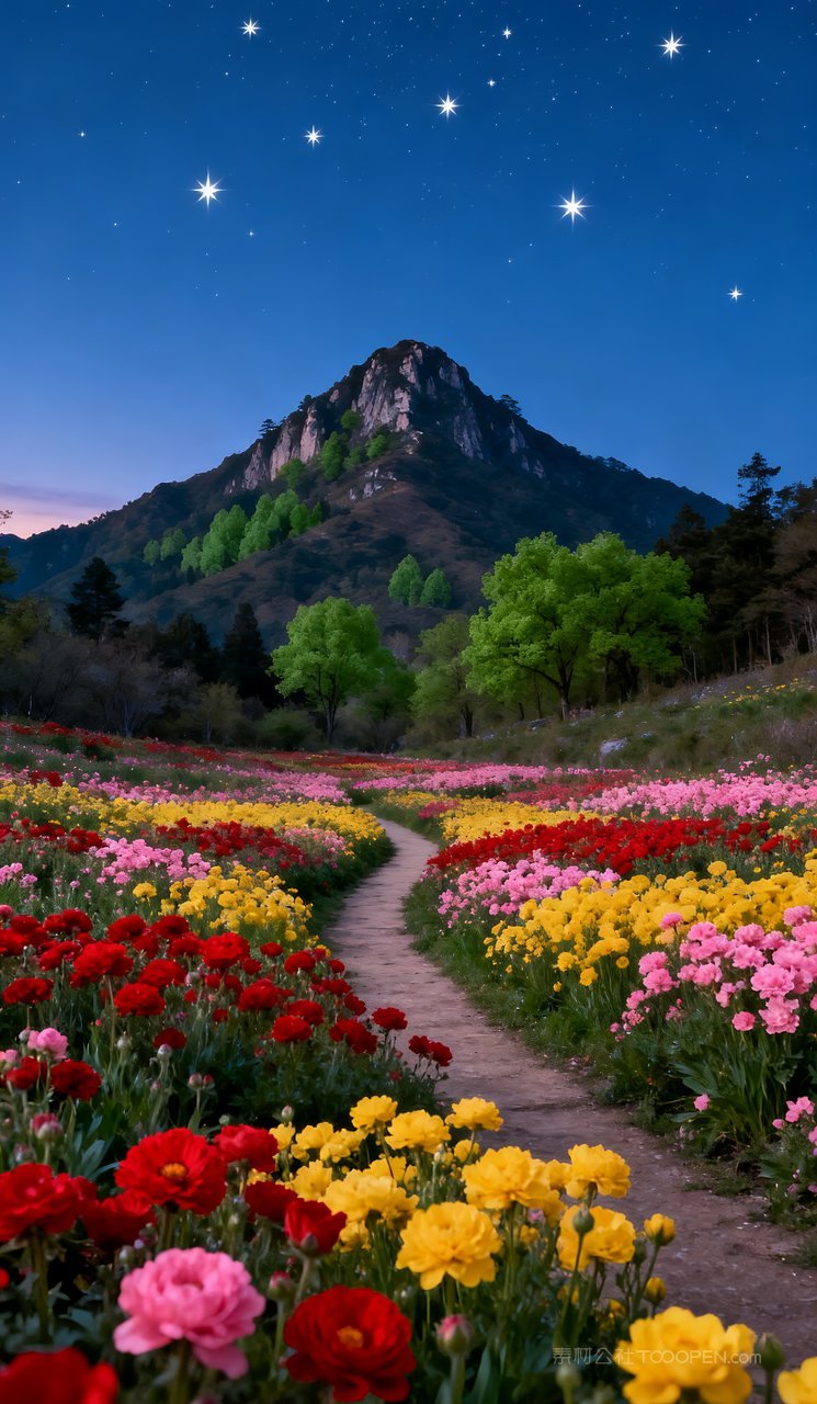 景色风景春季唯美自然山峰河流春天天空山水