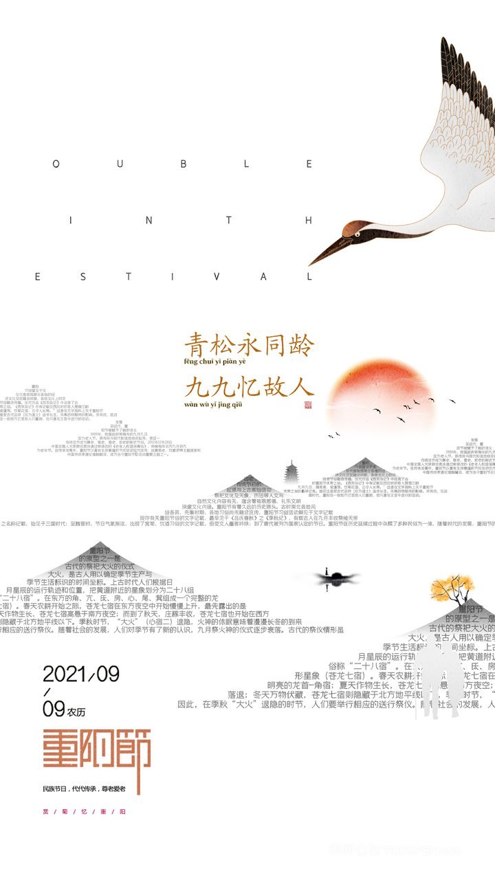 中国敬老九九重阳节海报 (4)