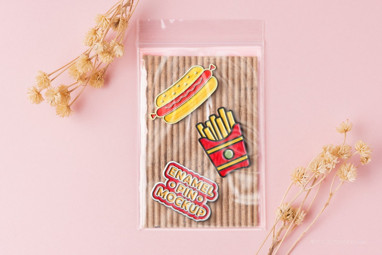 【1647期】卡通售卖包装好的自定义纪念徽章样机 (14)