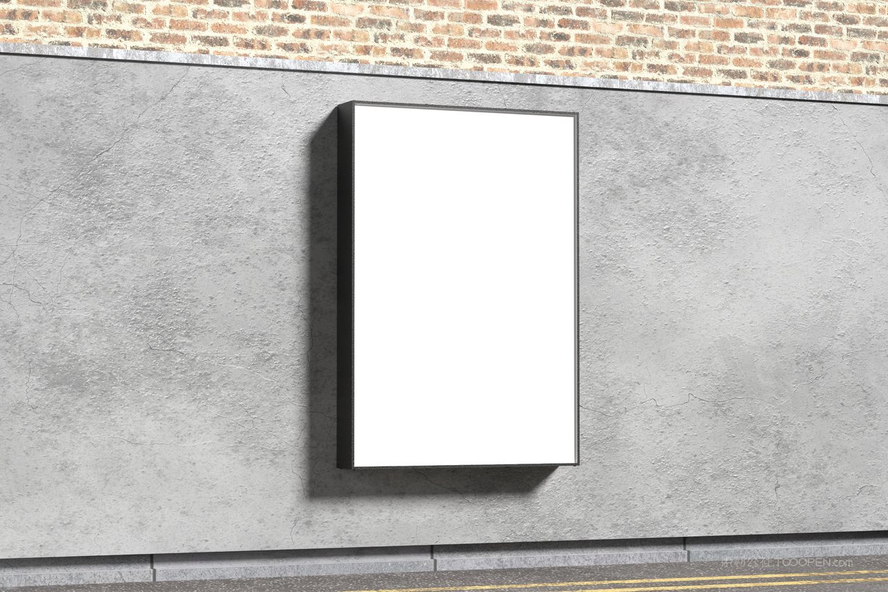 户外墙面海报样机