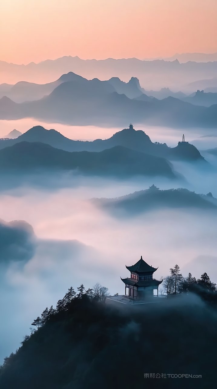 山峰意境群山风景天空自然唯美景观