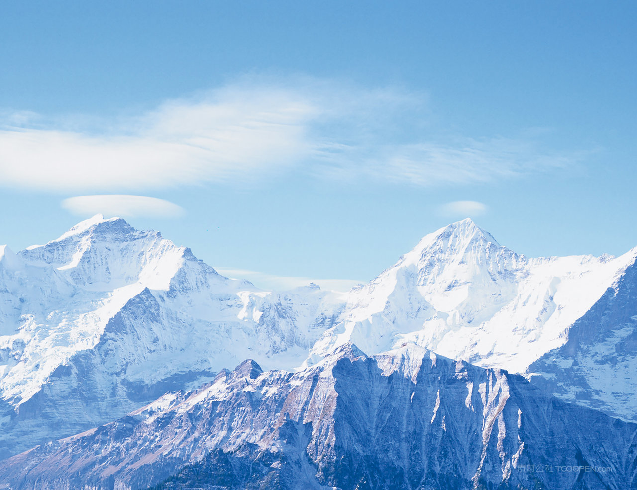 雪山雪景风景画图片素材